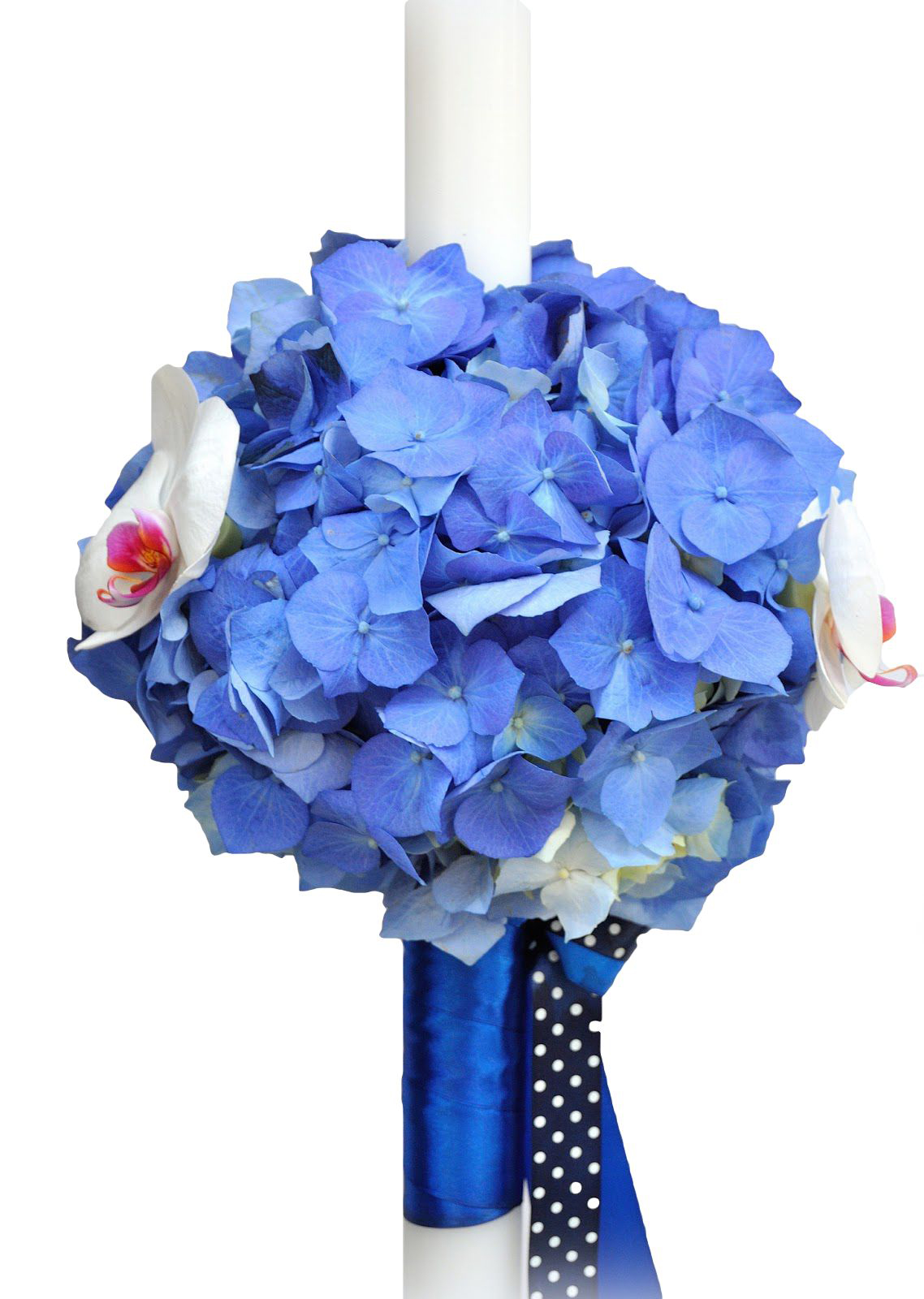 Lumanari de nunta din hortensia albastra