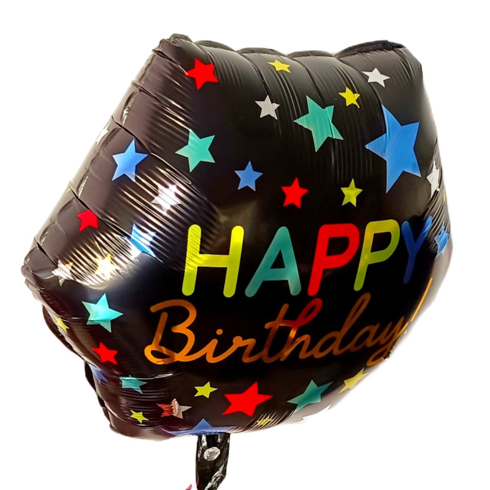 Balon Happy Birthday cu stelute